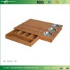 TF283/ New Designed Useful Bamboo Cutting Board with Drawer and 3 Prep Bowls, Natural