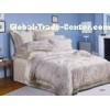 Silk Jacquard White Luxury Bed Sets , Durable And Full Size Bedding Sets