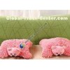 Cute Cartoon Chenille Microfiber Pillow , Red Pink Sofa Cushion for Rest