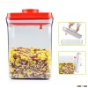 2.3L rectangle red lid eco friendly food use plastic one button open and lock transparent airtight f