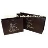 Stamped Logo Paper Carrier Bag Transparent PVC Handle 210g