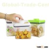 2015 new top quality 1L retangle plastic airtight food storage container with white lid/food storage