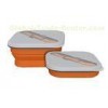 Custom  Silicone Lunch Box Retractable or Collapsible 900ml Heat Resistant