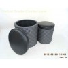 Rounded storage stool with lids