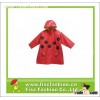 red shiny light weight pu kids rain jacket