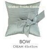 Square Blue Handmade Bow Decorative Pillow Cover 18 Inch For Living Room Office
