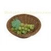 Dark Brown Poly Rattan Round Bread Basket Washable For Display