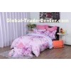 Bright Pink Soft Tencel Twin Lyocell Bedding Duvet Cover Set For Summer