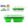 Eco- Friendly Green Collapsible Silicone Food Containers , Dishwasher Safe Lunch Box