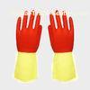 Kitchen Women Color Latex Gloves to protect hands With Spray flocklined