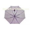 Long Colorful Clear PVC Umbrella , 46 Inch Arc Purple Aluminium Frame
