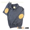 men's jersey shawl knitwear leather patches fashion sweater outerwear