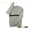 2015 Fall Roune-Neck Pullover Wool Vertical Rib Colorblock Sweater