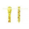 Fancy 5# Open End Rhine Stone Diamond Zipper With Long Chain Yellow OEM