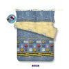 Blue Railway Design Printed Cotton Bed Set Twill Fabric for Boys