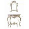 Luxury Ivory White Antique Resin Console Table With Mirror Neoclassical