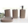 Classical Brown Soap Dish Plastic Bathroom Set shampoo dispenser