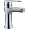 Chrome Polished Single Hole Bathroom Sink Faucet / One Handle Ceramic Mixer Taps