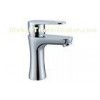 Chrome Polished Single Hole Bathroom Sink Faucet / One Handle Ceramic Mixer Taps