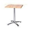 Wooden Aluminum Outdoor Table With Metal Table Base , Leisure Table