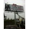 Painted Galvanized Unipole Billboard Structure , Outdoor Roadside Billboards