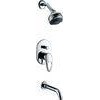 Chrome Finish Wall Mount Bathroom Sink Faucet Ceramic with Single Handle for Home / Hotel