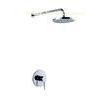 Two Hole Concealed Wall Mounted Bath Shower Mixer Chrome with Automatic Mix Cartridge