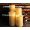 Modern Straight Edge LED Flameless Candle , Flickering White LED Pillar Candles