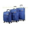 Ultralight Nylon travel luggage set with aluminium retractable trolley and external skate wheels