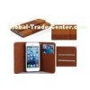 Brown iPhone 5c Leather Wallet Cell Phone Case With Classical Envelope Design and Splicing Design