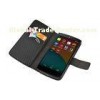 Shock Proof Leather Wallet Cell Phone Case For Google Nexus 5 With Black Color For Business Man