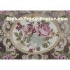Floral Embroidered linen drapery Fabric Home Textile With Velvet