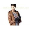 Knitted Black Deerskin Leather Gloves for Men , Luxury and Breathable Hand Gloves