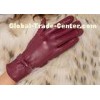 Basic Fashion Multi Color Custom Girls Leather Gloves with Nice Bow Wine Red / Black / Brown