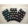 Bilateral Cashmere Knitted Arm Warmer Fingerless Gloves with Jacquard For Ladies