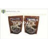Custom Coffee Packaging Bags With Zipper , Brown Printed Coffee Bags