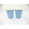 Promotional Blue Dots Hot Drink Paper Cups , Disposable Takeaway Coffee Cup