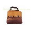 Durable lady ' s cloth polyester shopping shoulder bag with cartoon pattern