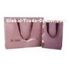 Cosmetic Recycled Paper Bags with Satin Ribbion Handle for Packaging