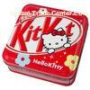 Red Rectangle Tin Candy Containers Of Hello Kitty Printed / Jewelery Tin Can