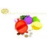 Red / yellow Silicone Coin Purse , Custom silicon mobile phone pouch