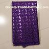 Purple Green Lace Fabric With Sequins , Embroidered