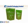 Recycle CMYK / Pantone color Ziplock Plastic Stand up Pouch For Green tea