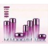 Purple 150ml  Cosmetic Glass Bottles For Personal Care Lotion Pump Sets