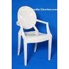 Bullet-Proof Transparent Louis Ghost Chair , Contemporary Restaurant Dining White Chair