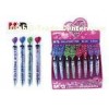 Double Barrel Colorful 0.5mm Ballpoint Pen With Heart - Shaped Push Button