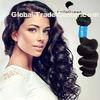Unprocessed No Shedding Loose Wavy Peruvian Human Hair 1b For Beautiful Girl