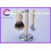 Ivory 3 piece shaving set with Brush and Safety Razor for men