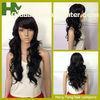 High Temperature Fiber Long Synthetic Wigs Side Fringe Light Brown
