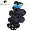 Natural Black Brazilian Virgin Human Hair Extensions Body Wave With Cuticle